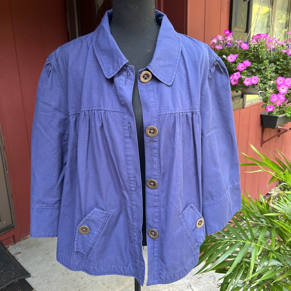 Relativity Blue Lightweight Shirt Jacket Casual Top